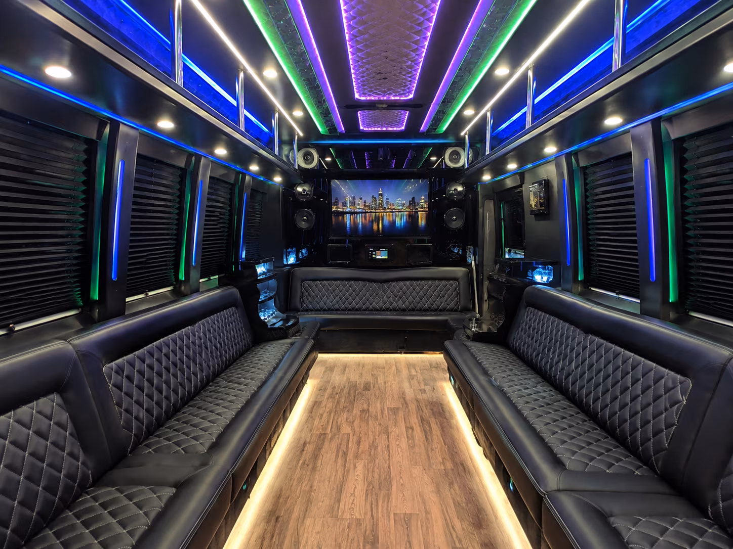allentown 25 passenger party bus interior