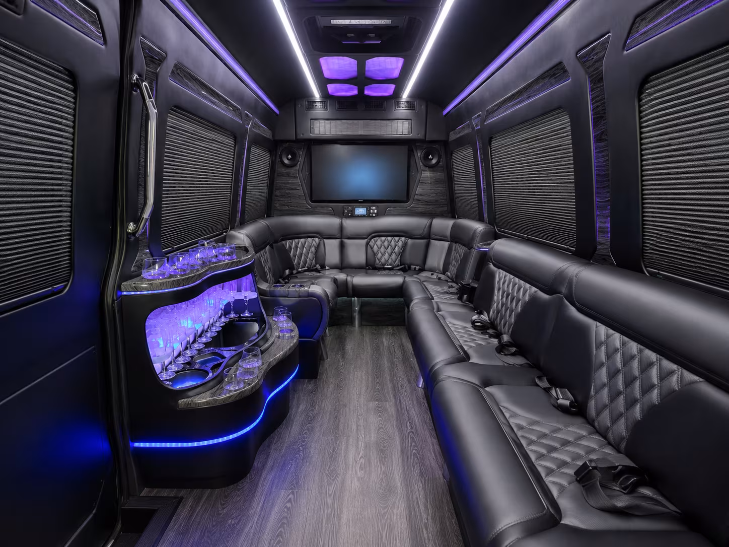 allentown 28 passenger party bus inside