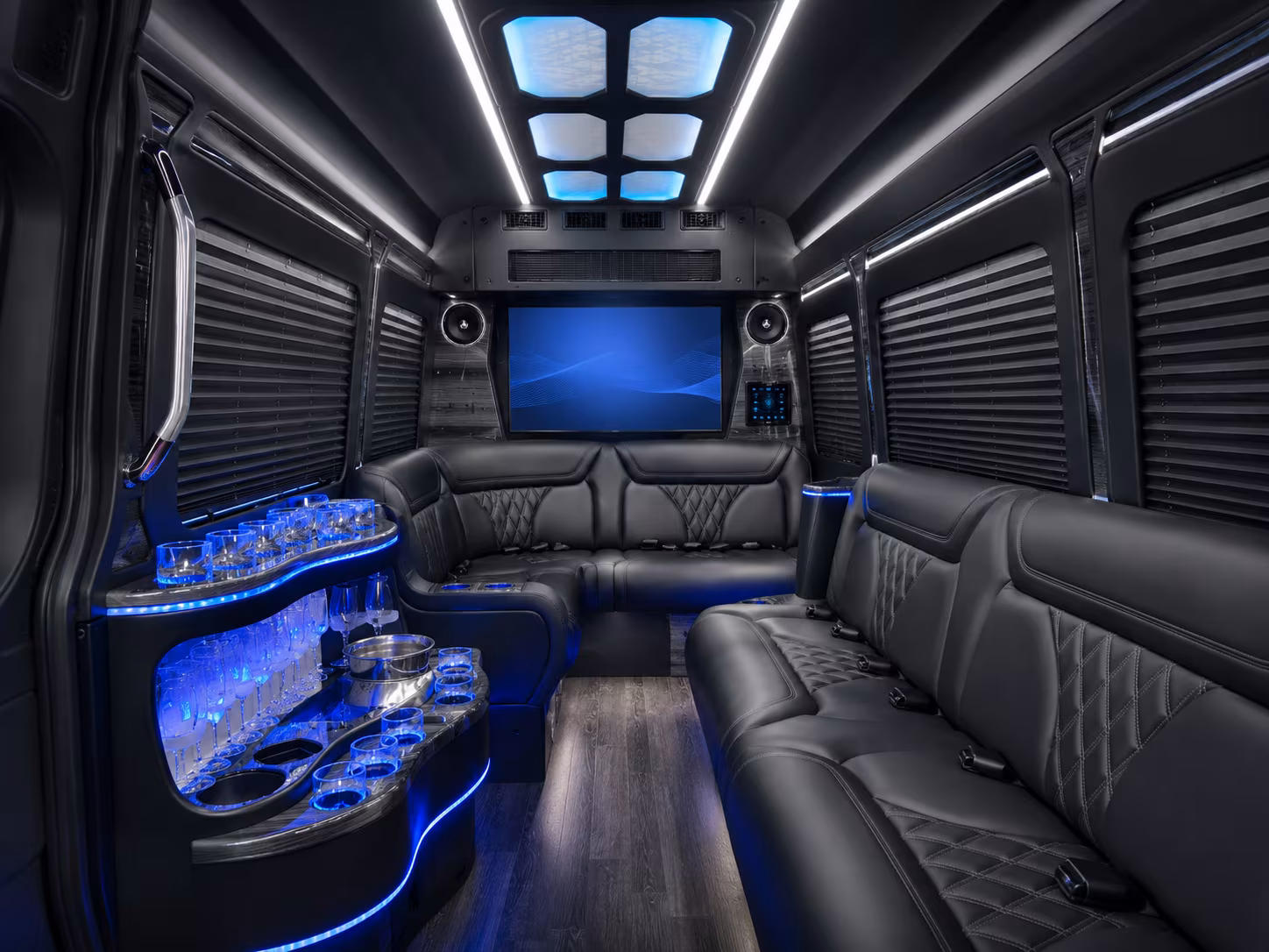 allentown 50 passenger party bus interior